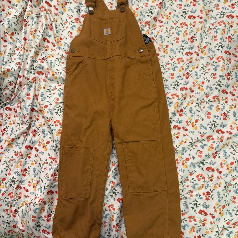 Carhartt Kids Tan Overalls fleece lined